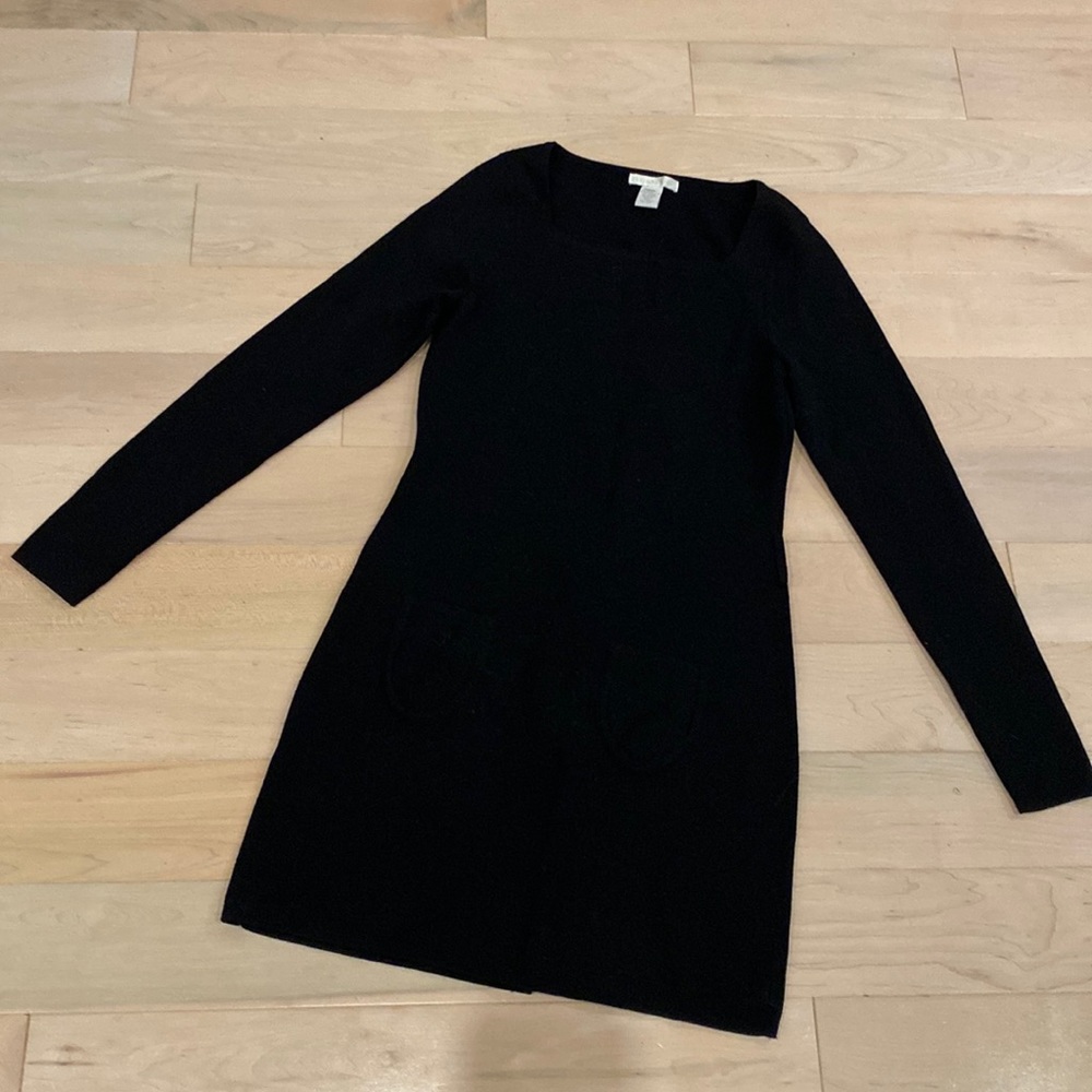 Design History merino wool stretch black dress